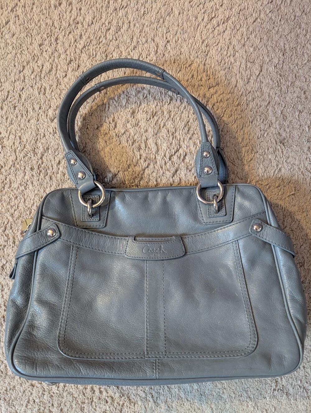 Coach Slate Blue Leather Shoulder Bag
